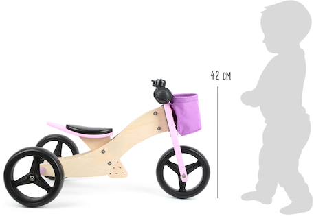 Draisienne tricycle 2 en 1 Rose 4 - vertbaudet enfant 