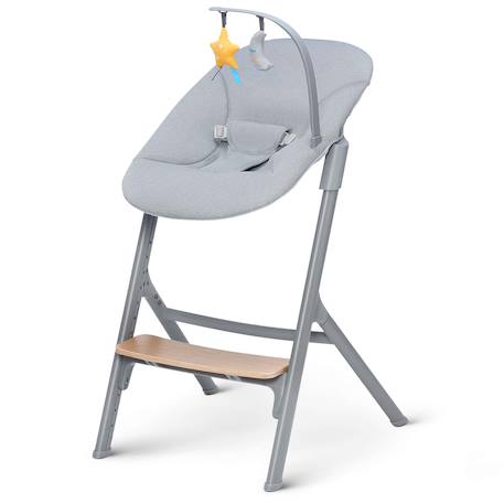 Chaise haute 4 en 1 avec réglage de hauteur et transat Gris+Rose+vert 3 - vertbaudet enfant 