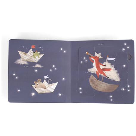 Livre puzzle, 4 puzzles de 9 pièces Bleu, marron, blanc 2 - vertbaudet enfant 