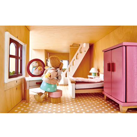 Chambre à coucher pour maison de poupée Rose, blanc, beige 3 - vertbaudet enfant 