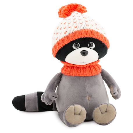 Peluche raton laveur avec bonnet orange 15 cm Grey 1 - vertbaudet enfant 