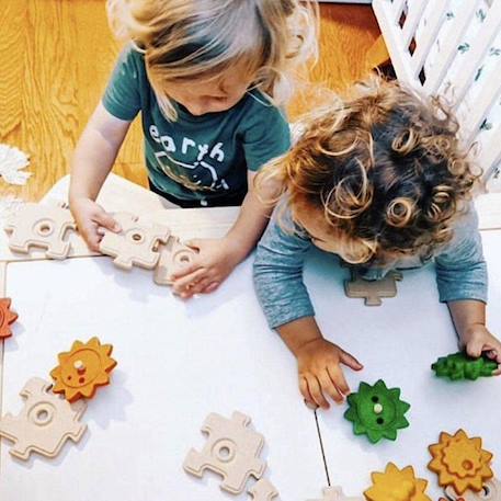 Puzzles 1er âge engrenages Beige 2 - vertbaudet enfant 