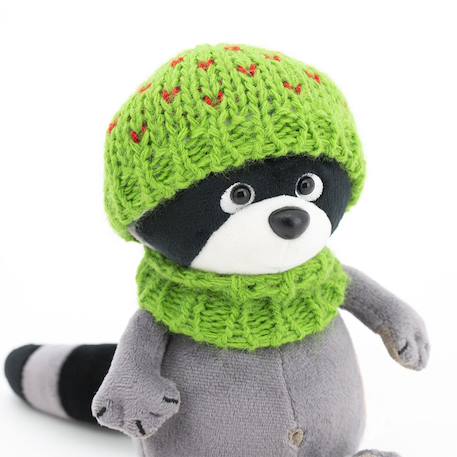 Peluche raton laveur avec bonnet vert 15 cm Grey 4 - vertbaudet enfant 