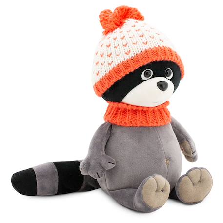 Peluche raton laveur avec bonnet orange 15 cm Grey 2 - vertbaudet enfant 