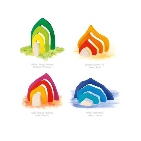 Jeu de construction quatre saisons Rouge 3 - vertbaudet enfant 