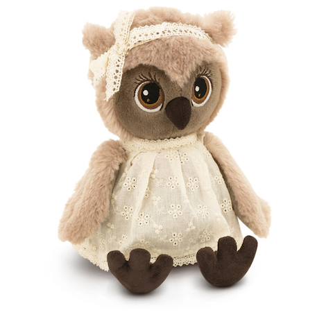 Peluche hibou avec robe et ruban pour cheveux 25 cm Brown 1 - vertbaudet enfant 