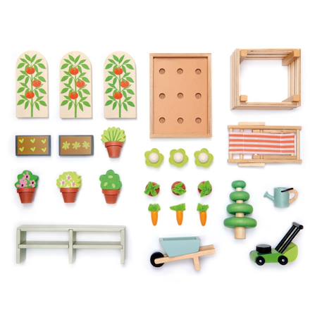 Ensemble de serre et jardin en bois pour maison de poupée Multicolor 3 - vertbaudet enfant 