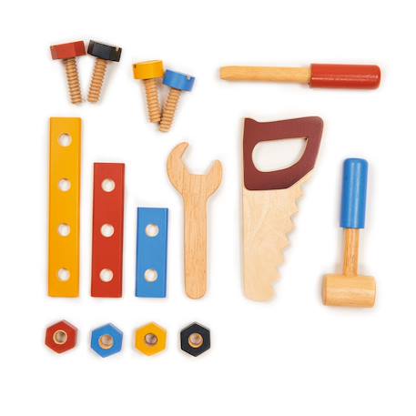 Boîte à outils ludique en bois Multicolor 3 - vertbaudet enfant 