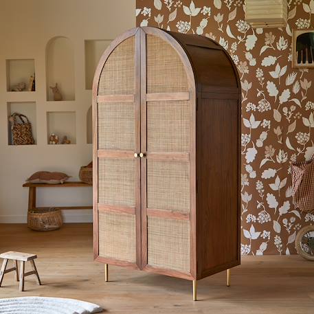 Armoire enfant en bois d'orme et rotin lisbeth Marron 1 - vertbaudet enfant 