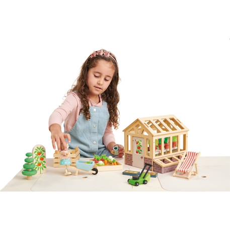 Ensemble de serre et jardin en bois pour maison de poupée Multicolor 2 - vertbaudet enfant 