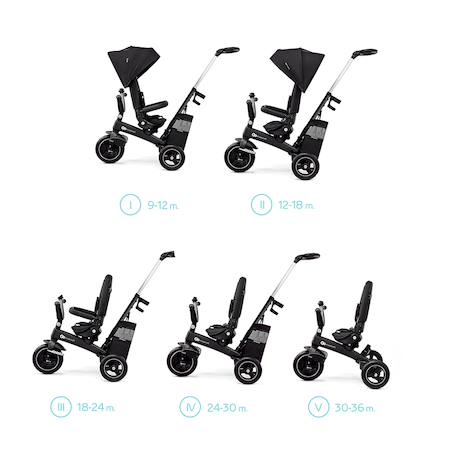 Tricycle modulaire avec siège rotatif et harnais de sécurité Gris+Noir+Rose+Vert 8 - vertbaudet enfant 