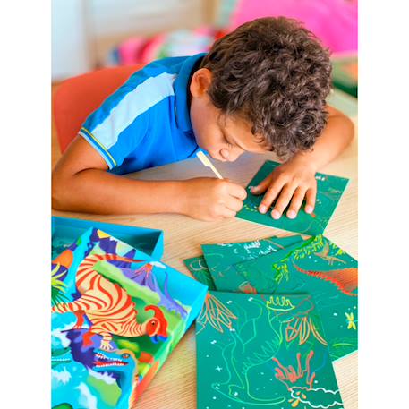 Set d'art scratch - dinosaure Multicolor 4 - vertbaudet enfant 