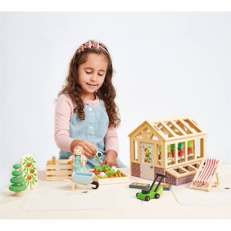 Ensemble de serre et jardin en bois pour maison de poupée Multicolor 5 - vertbaudet enfant 