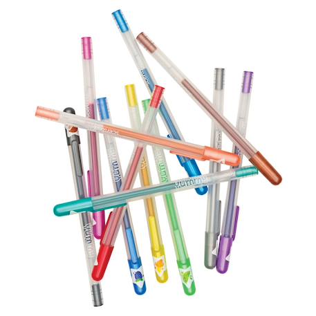 Stylos gel pailletés et parfumés Yummy – Set de 12 couleurs fruitées Multicolor 5 - vertbaudet enfant 