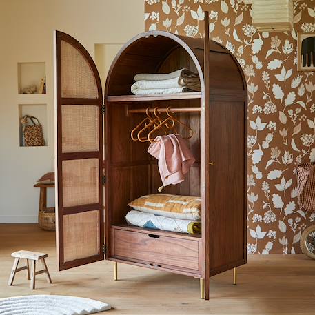 Armoire enfant en bois d'orme et rotin lisbeth Marron 3 - vertbaudet enfant 