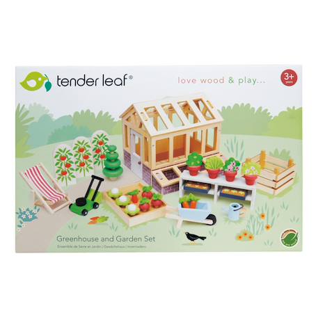 Ensemble de serre et jardin en bois pour maison de poupée Multicolor 4 - vertbaudet enfant 