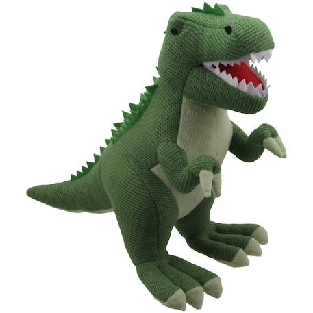 Grande peluche T-rex vert- collection tricotés 44 cm Vert 1 - vertbaudet enfant 