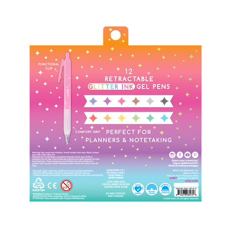 Stylos gel pailletés Oh My Glitter! – Set de 12 couleurs rétractables Multicolor 5 - vertbaudet enfant 