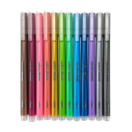 Stylos gel métalliques – Set de 12 couleurs brillantes pour papier clair ou foncé Multicolor 2 - vertbaudet enfant 