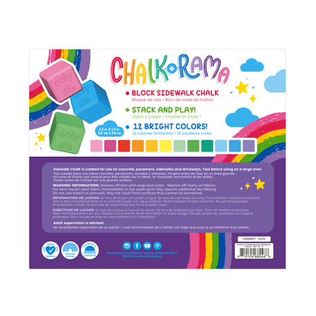 Craies empilables pour extérieur – Set de 12 couleurs lavables Multicolor 4 - vertbaudet enfant 