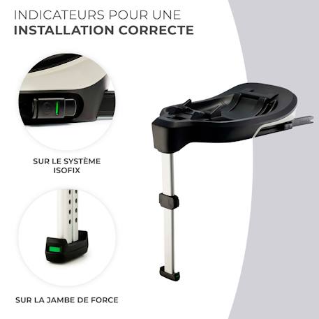 Base ISOFIX Kinderkraft CARE FX pour Siège Auto I-CARE i-Size avec Jambe de Force et Indicateurs d’Installation Noir 2 - vertbaudet enfant 