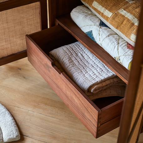 Armoire enfant en bois d'orme et rotin lisbeth Marron 5 - vertbaudet enfant 