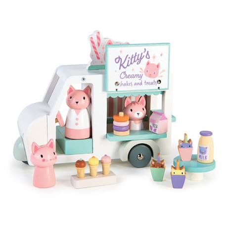 La camionette à milkshake kitty en bois Multicolor 1 - vertbaudet enfant 