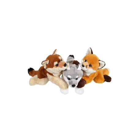 Peluche loup allongé marron & beige - 25 cm Marron 6 - vertbaudet enfant 