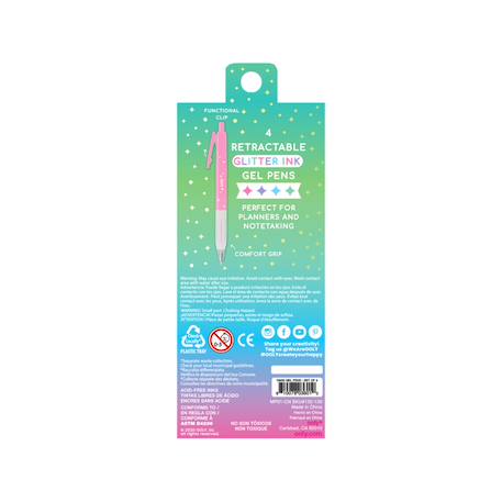 Stylos gel pailletés Oh My Glitter! – Set de 4 couleurs rétractables Multicolor 5 - vertbaudet enfant 