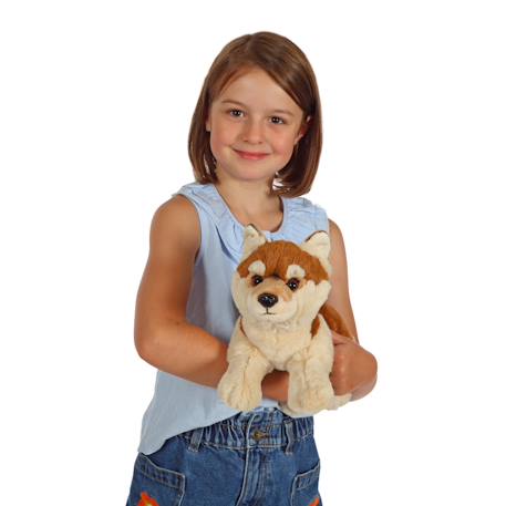 Peluche loup allongé marron & beige - 25 cm Marron 2 - vertbaudet enfant 