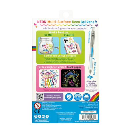 Stylos gel néon Jelly Gloss – Set de 6 stylos déco multisurfaces Multicolor 6 - vertbaudet enfant 