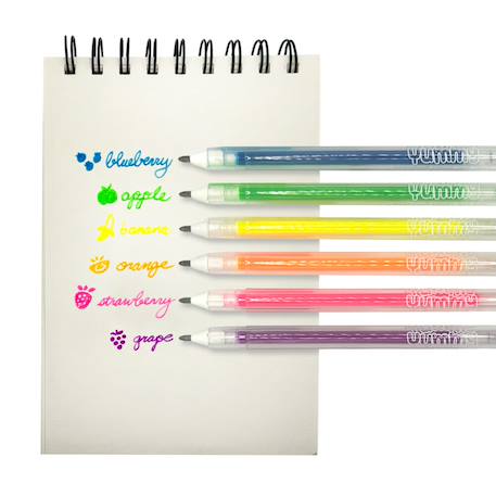 Stylos gel néon parfumés aux fruits – Set de 6 couleurs Multicolor 2 - vertbaudet enfant 