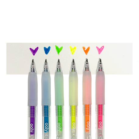 Stylos gel néon Jelly Gloss – Set de 6 stylos déco multisurfaces Multicolor 2 - vertbaudet enfant 