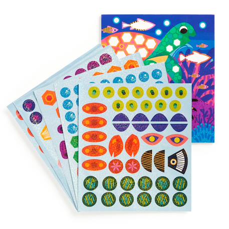 Stickers avec affiche autocollante - vie marine - 200 stickers Multicolor 2 - vertbaudet enfant 