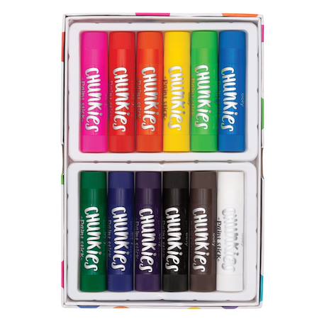 Bâtons de peinture Chunkies – Set de 12 couleurs lavables Multicolor 1 - vertbaudet enfant 