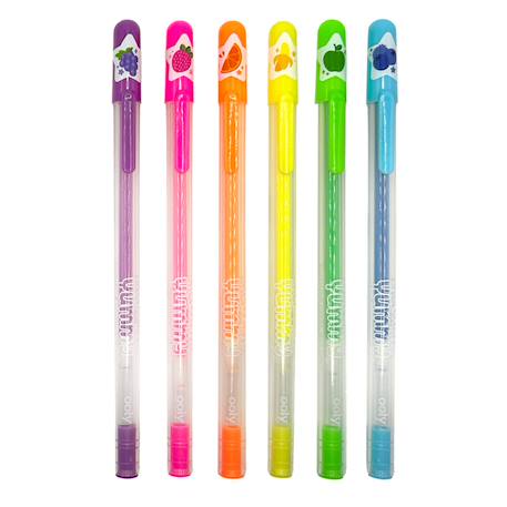 Stylos gel néon parfumés aux fruits – Set de 6 couleurs Multicolor 1 - vertbaudet enfant 