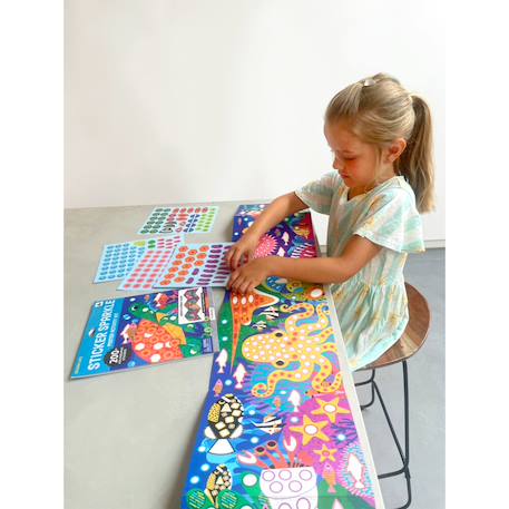 Stickers avec affiche autocollante - vie marine - 200 stickers Multicolor 6 - vertbaudet enfant 
