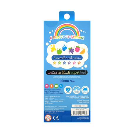 Stylos gel métallisés parfumés – Lot de 6 Multicolor 6 - vertbaudet enfant 