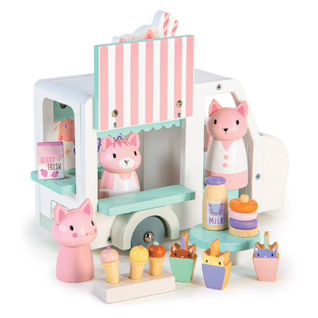 La camionette à milkshake kitty en bois Multicolor 2 - vertbaudet enfant 