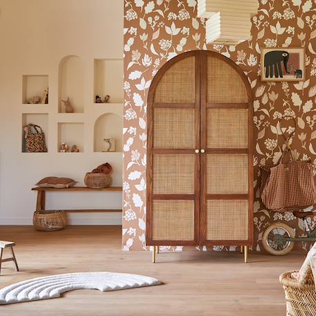 Armoire enfant en bois d'orme et rotin lisbeth Marron 2 - vertbaudet enfant 