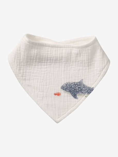 Lot 3 bavoirs bandanas en gaze de coton Bord de mer+Broceliande+Dans les bois+Hanoi+Hérisson+Hygge+lot renard+Mon coeur+Tanzanie 2 - vertbaudet enfant 