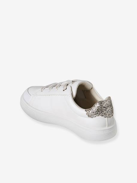 Baskets fille synthetique à lacets élastiqués blanc imprimé 4 - vertbaudet enfant 