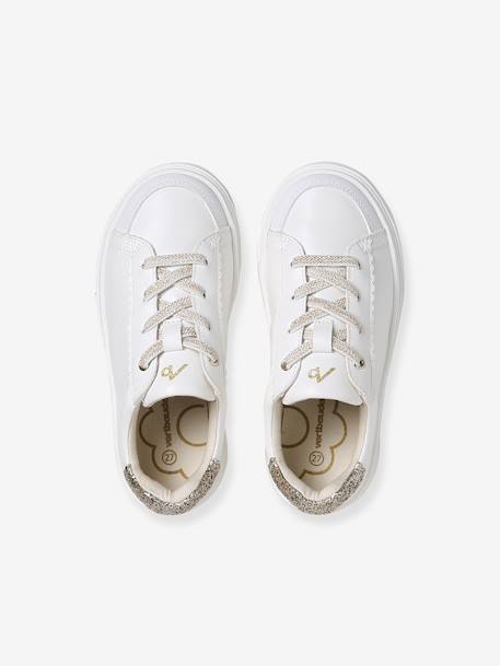 Baskets fille synthetique à lacets élastiqués blanc imprimé 5 - vertbaudet enfant 