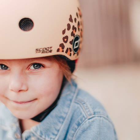 Casque leopard xxs (45-51 cm) Beige, noir 4 - vertbaudet enfant 