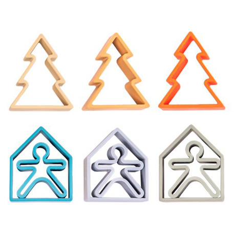 Jouet d'éveil en silicone - Set maison et arbre Multicolor 1 - vertbaudet enfant 