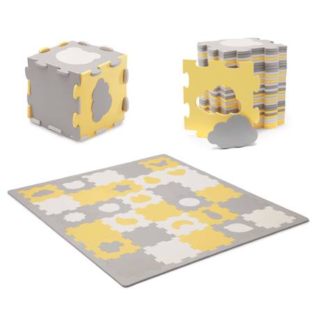 Tapis en mousse 2 en 1 - tapis puzzle pour bébé Jaune+Menthe 1 - vertbaudet enfant 