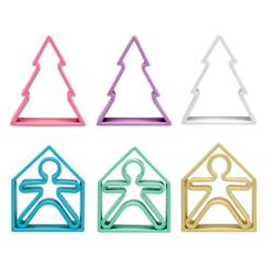 Jouet-Jeux d'imagination-Coffret de jeu libre 9 pièces – Enfants, maisons et arbres pastel