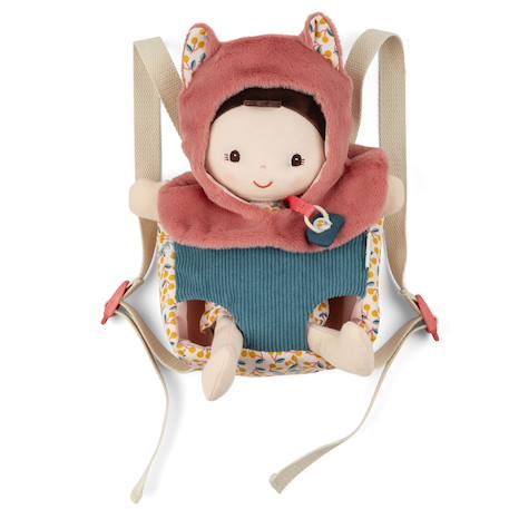 Poupée jeanne et son porte bébé Rose, bleu, jaune 3 - vertbaudet enfant 