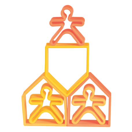 Coffret de jeu libre 9 pièces – Enfants, maisons et arbres néon Multicolore 4 - vertbaudet enfant 