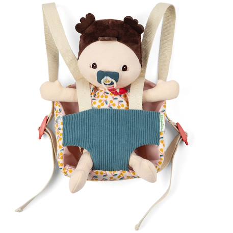 Poupée jeanne et son porte bébé Rose, bleu, jaune 2 - vertbaudet enfant 